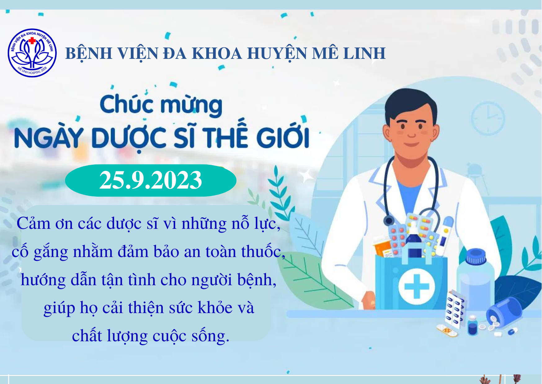 CHÚC MỪNG NGÀY DƯỢC SĨ THẾ GIỚI 25/09