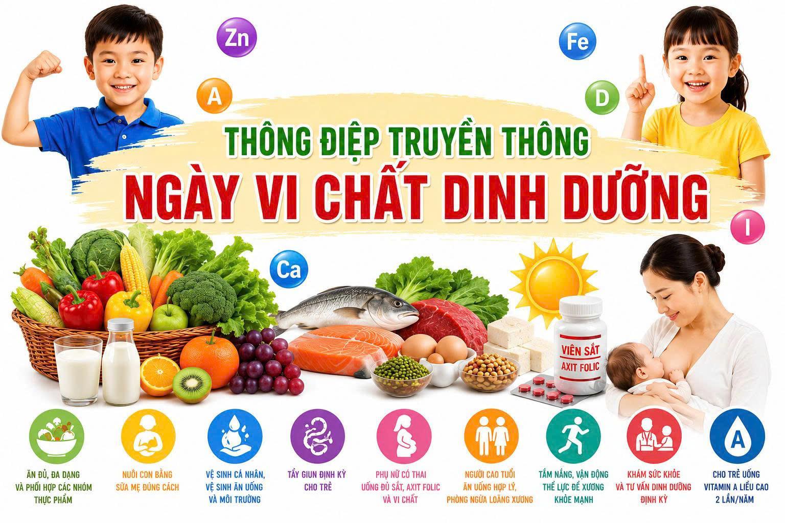 Ngày vi chất dinh dưỡng cho trẻ 01/6/2026