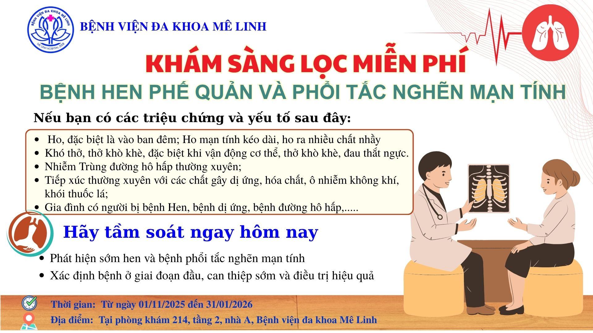 |MIỄN PHÍ 100%| KHÁM & TƯ VẤN MIỄN PHÍ BỆNH PHỔI TẮC NGHẼN MẠN TÍNH (COPD) & HEN PHẾ QUẢN