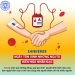 HƯỞNG ỨNG NGÀY TÔN VINH NHỮNG NGƯỜI HIẾN MÁU NHÂN ĐẠO 14/06/2025