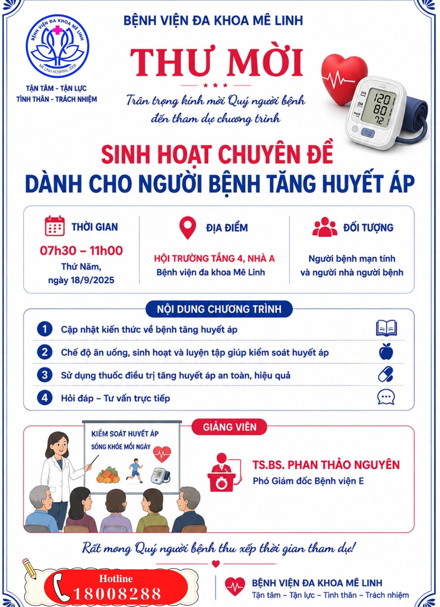 💙 SINH HOẠT CHUYÊN ĐỀ DÀNH CHO NGƯỜI BỆNH MẠN TÍNH